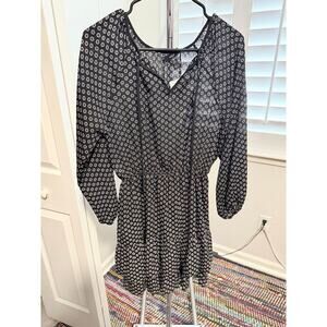 Aqua Sheer Long Sleeve Daisy Dress